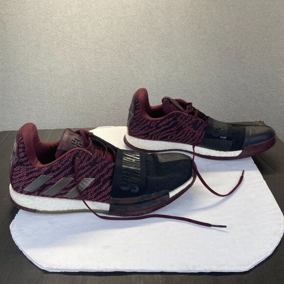 ADIDAS JAMES HARDEN VOL. 3 Playoff Maroon Mens Athletic Shoes Basketball Size 18 - Picture 2 of 16